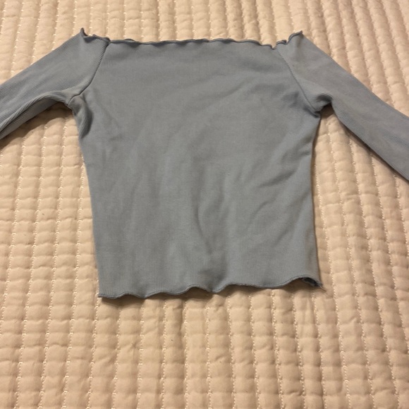 baby blue long sleeve off the shoulder top - Picture 1 of 1